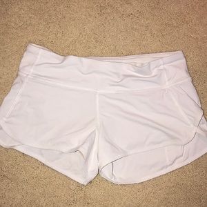 White lulu lemon shorts